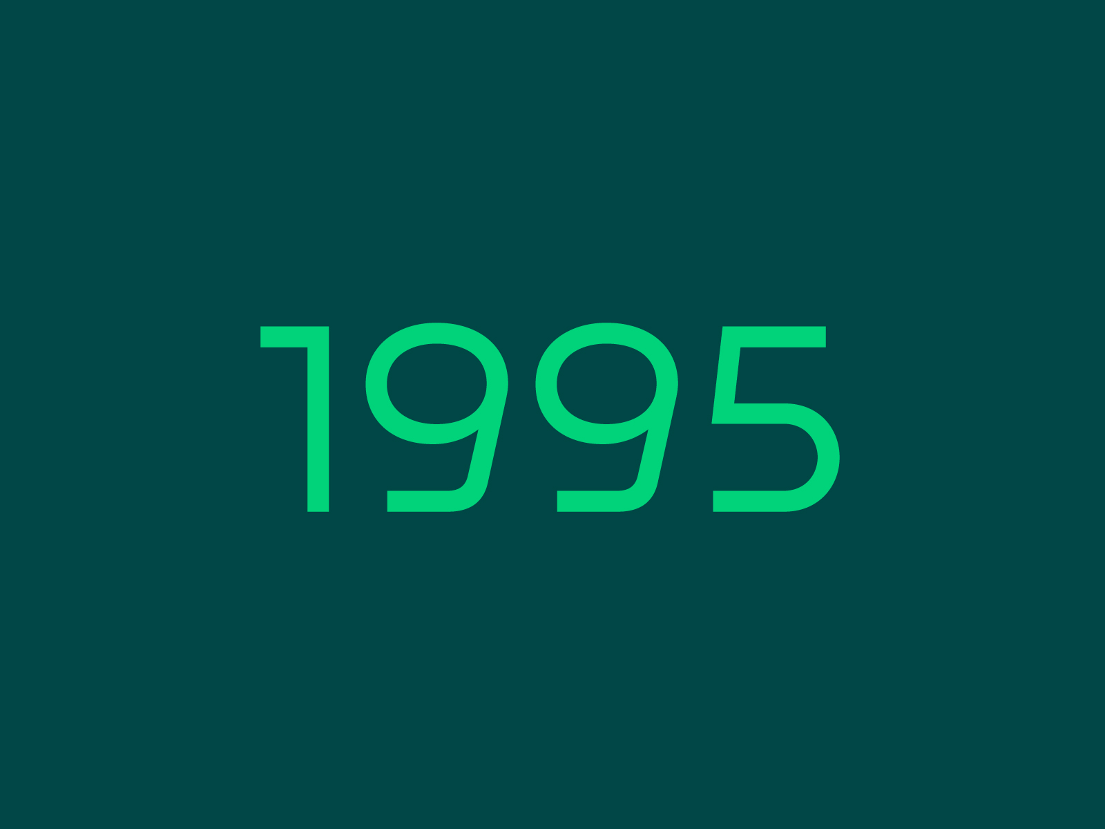 The images shows a dark green tiled image with the year 1995