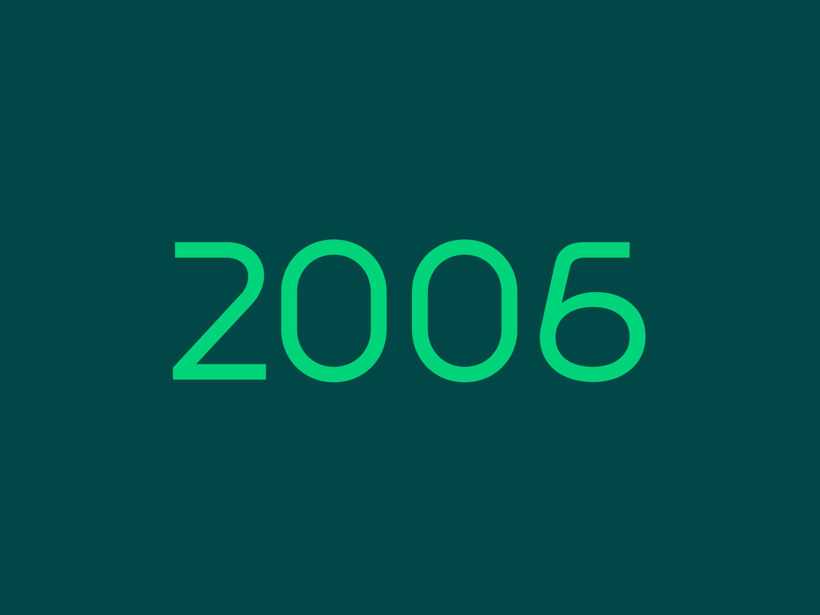 The images shows a dark green tiled image with the year 2006